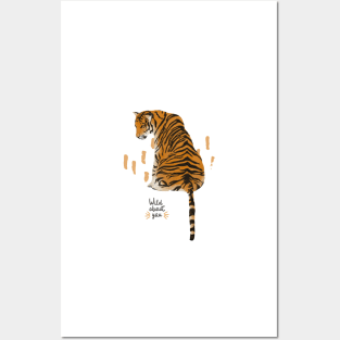 Tiger Print Big Cats Watercolour Posters and Art